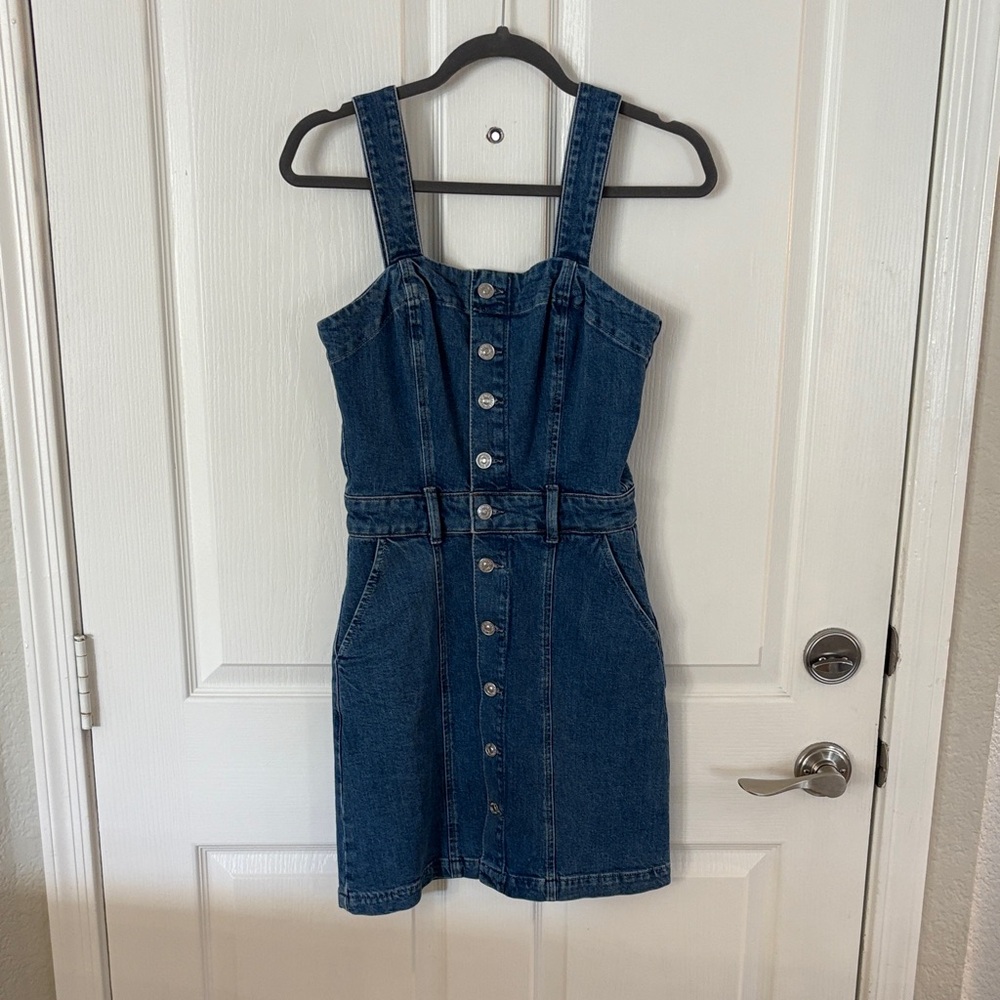 PAIGE Blue Denim Midi Dress